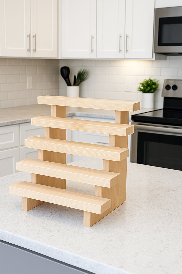 Mini cupcake stand in natural no stain wood finish, rustic cupcake display stand