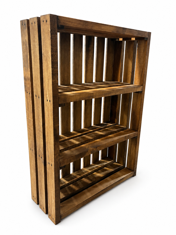 45 RPM Vinyl Record Rack – Early American 3 Shelf Record Storage Stand