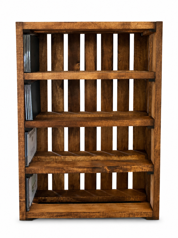 Wooden CD Storage Rack – Early American Music Media Shelf