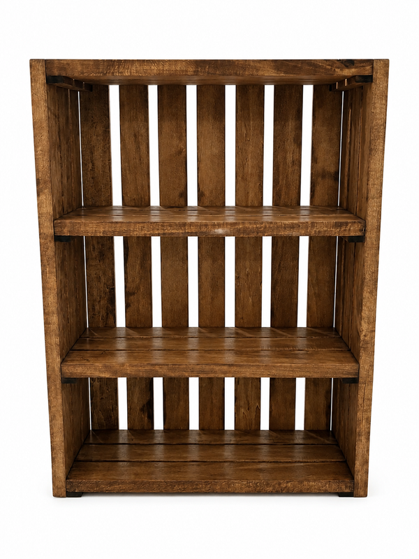 Wooden DVD Storage Rack – Early American Movie & Blu-ray Shelf