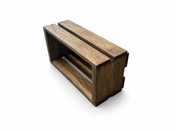 Wooden 8 Track Tape Storage Crate – Early American Retro Media Holder