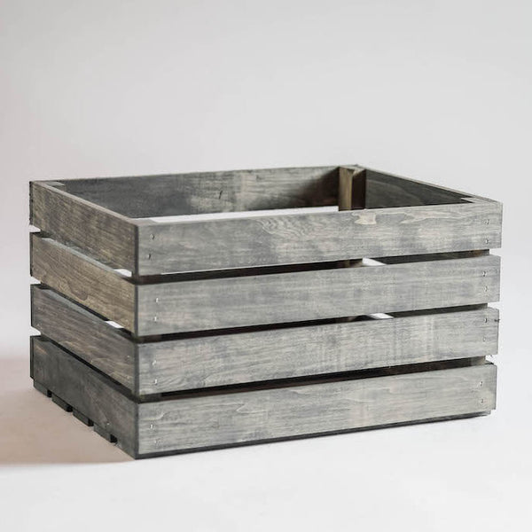 Rustic Wood Crate Antique Gray Stained