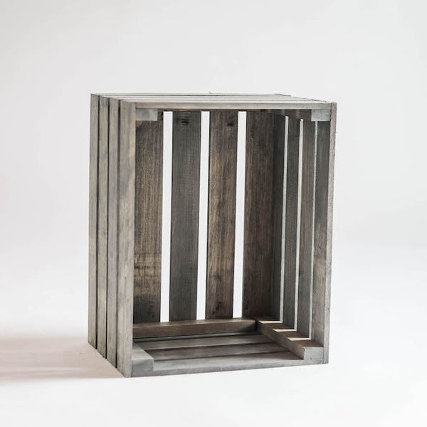 Rustic Wood Crate Antique Gray Stained