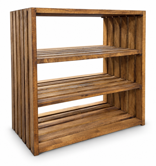 Wide 4-Tier Solid Wood Shoe Rack – Early American
