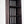 Full front view of rustic dark stained 3-tier record storage shelf and turntable stand.