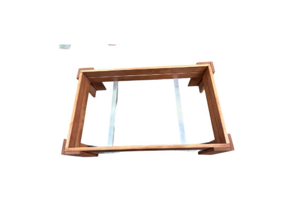 Wooden Buffet Stand Set for Chafing Pans, Farmhouse Serving Risers, Catering Food Display, Set of 2