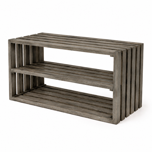 Rustic Wooden Shoe Rack – Antique Gray