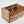 Closeup of handcrafted cherry stained 45 RPM vinyl record crate