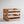 Cherry stained wooden LP record holder on white background
