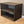 Farmhouse style dark walnut wood shoe organizer with two shelves