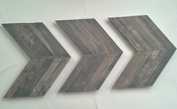 Arrows/Chevrons Antique Gray Stained - Set of 3 Bundle
