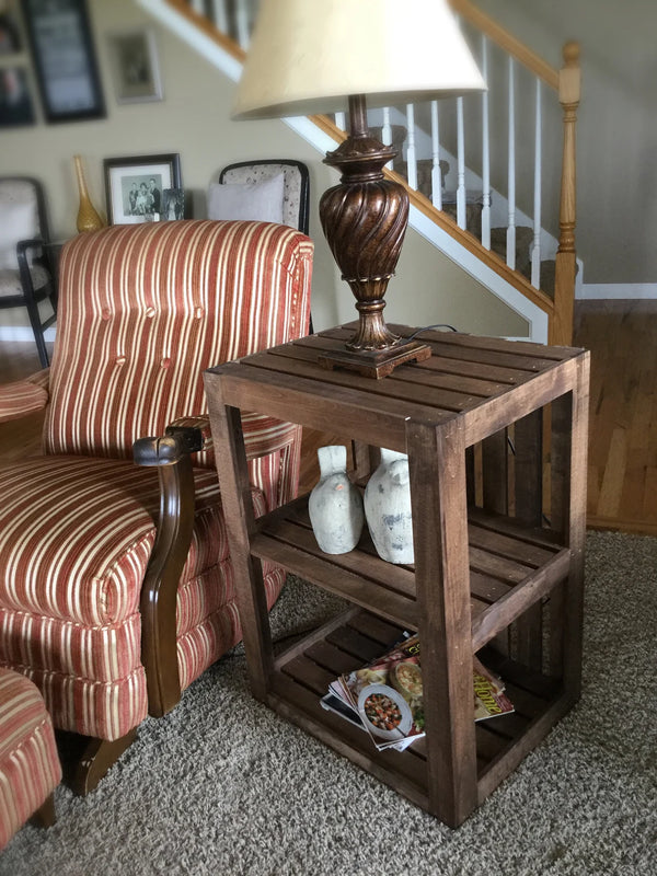 End Table/Nightstand Wood Crate
