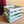 Empty Vintage Blue stained LP storage crate for vinyl records