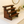Rustic farmhouse makeup stand in vintage dark stain, 3-tier wooden organizer for bathroom vanity or decor.