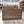 Handmade wooden storage crate, rustic medium brown stained slat end box