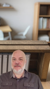 Video showcasing a rustic wooden cassette tape holder crate, handmade for organizing and storing vintage cassette tapes.